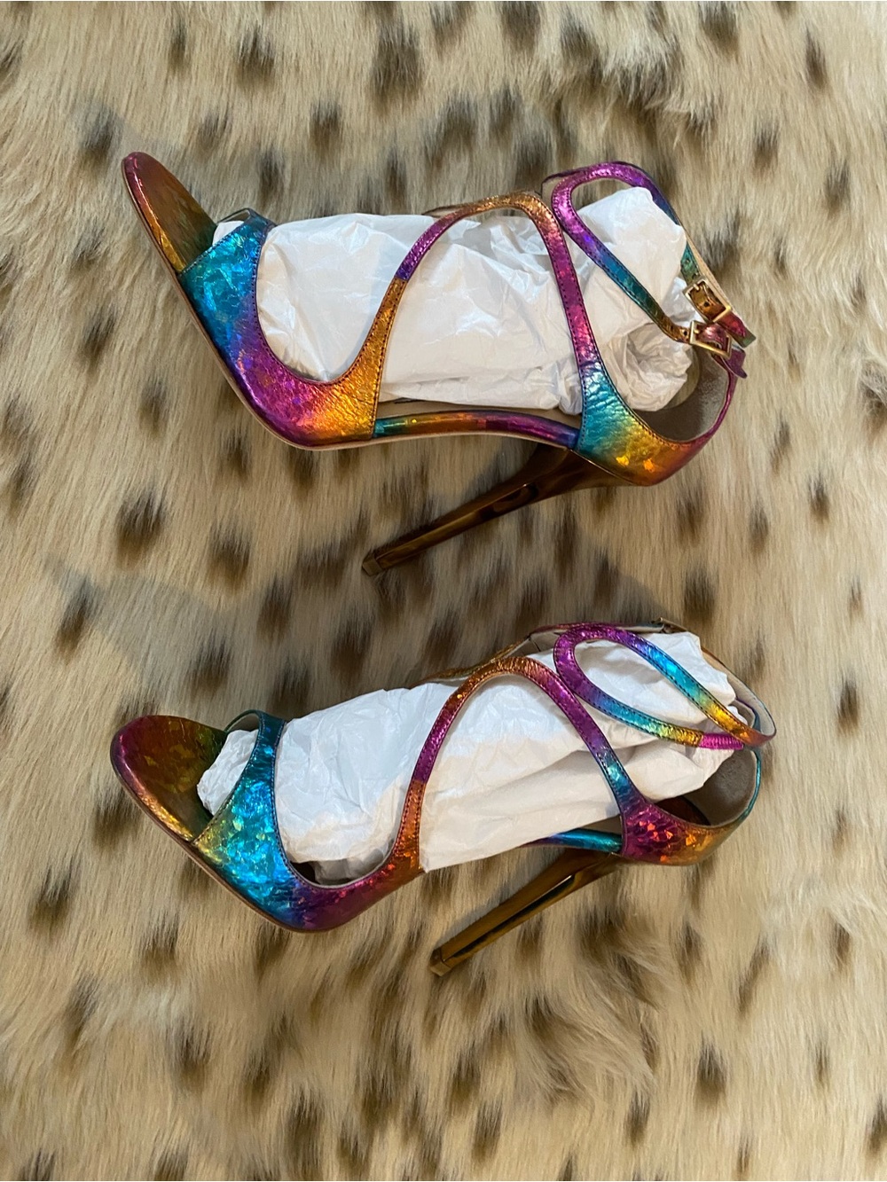 Rare Jimmy Choo Rainbow Panama Stiletto High Heels w Box - Picture 7 of 15